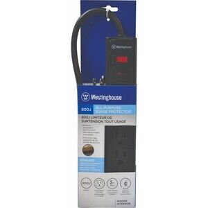 Westinghouse 6-Outlet Surge Power Strip, 6 Ft Cord, 800 Joules